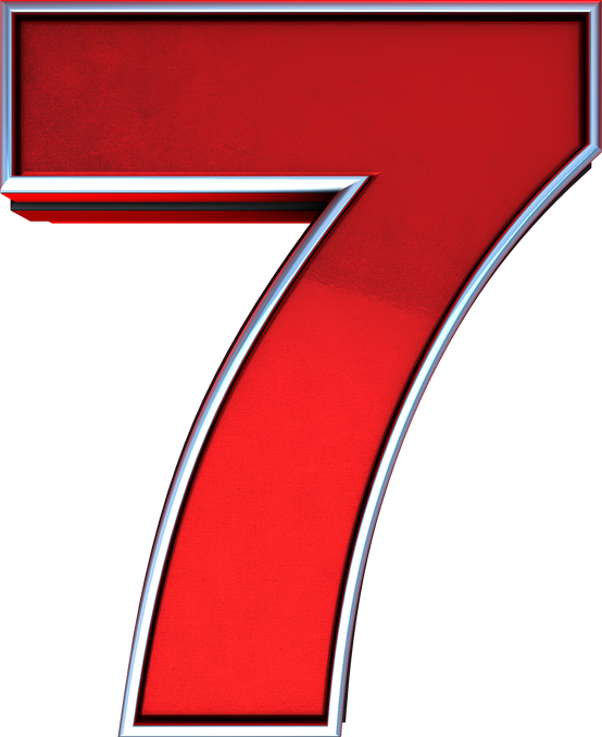 3d red silver number 7